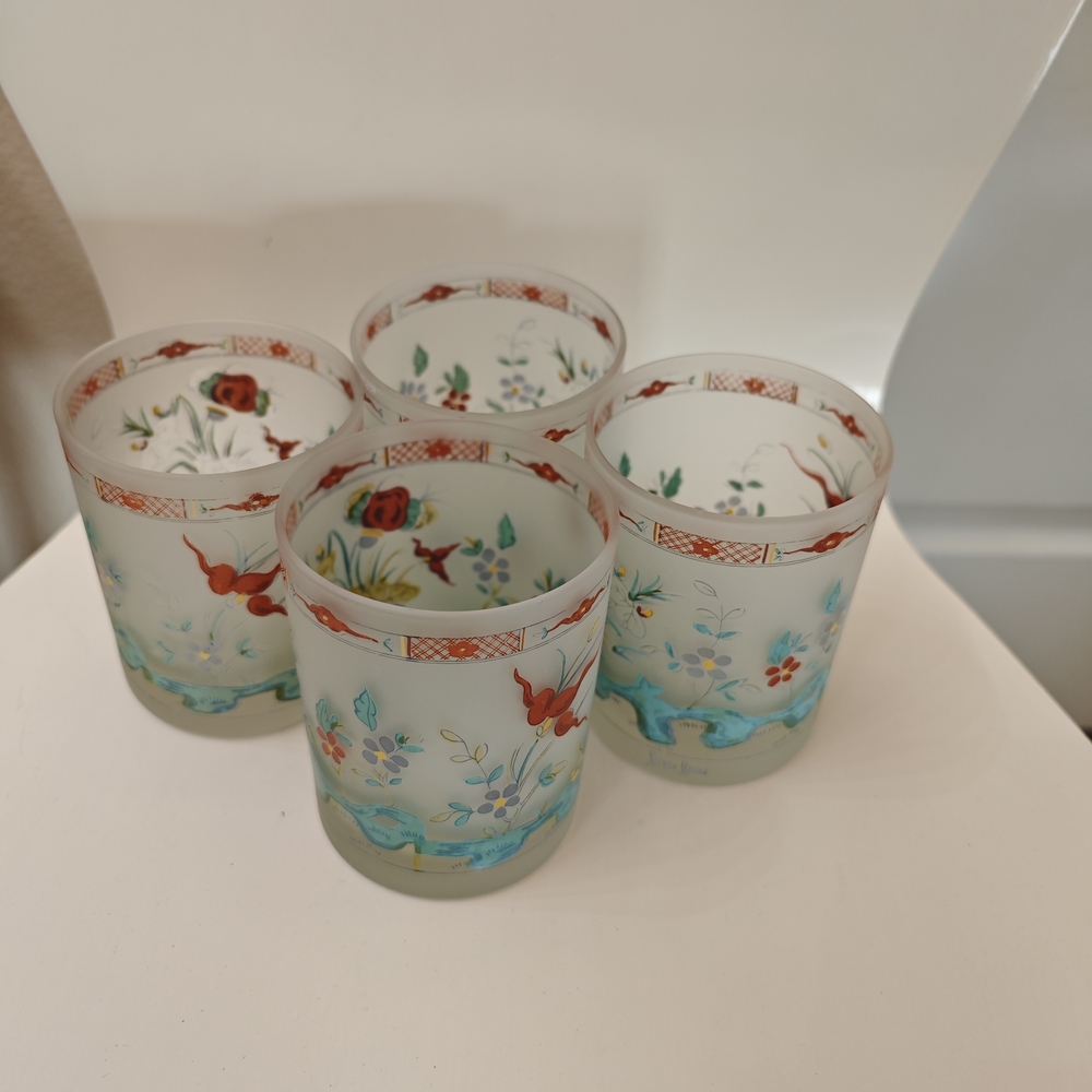 Floral Glass Tumblers Set